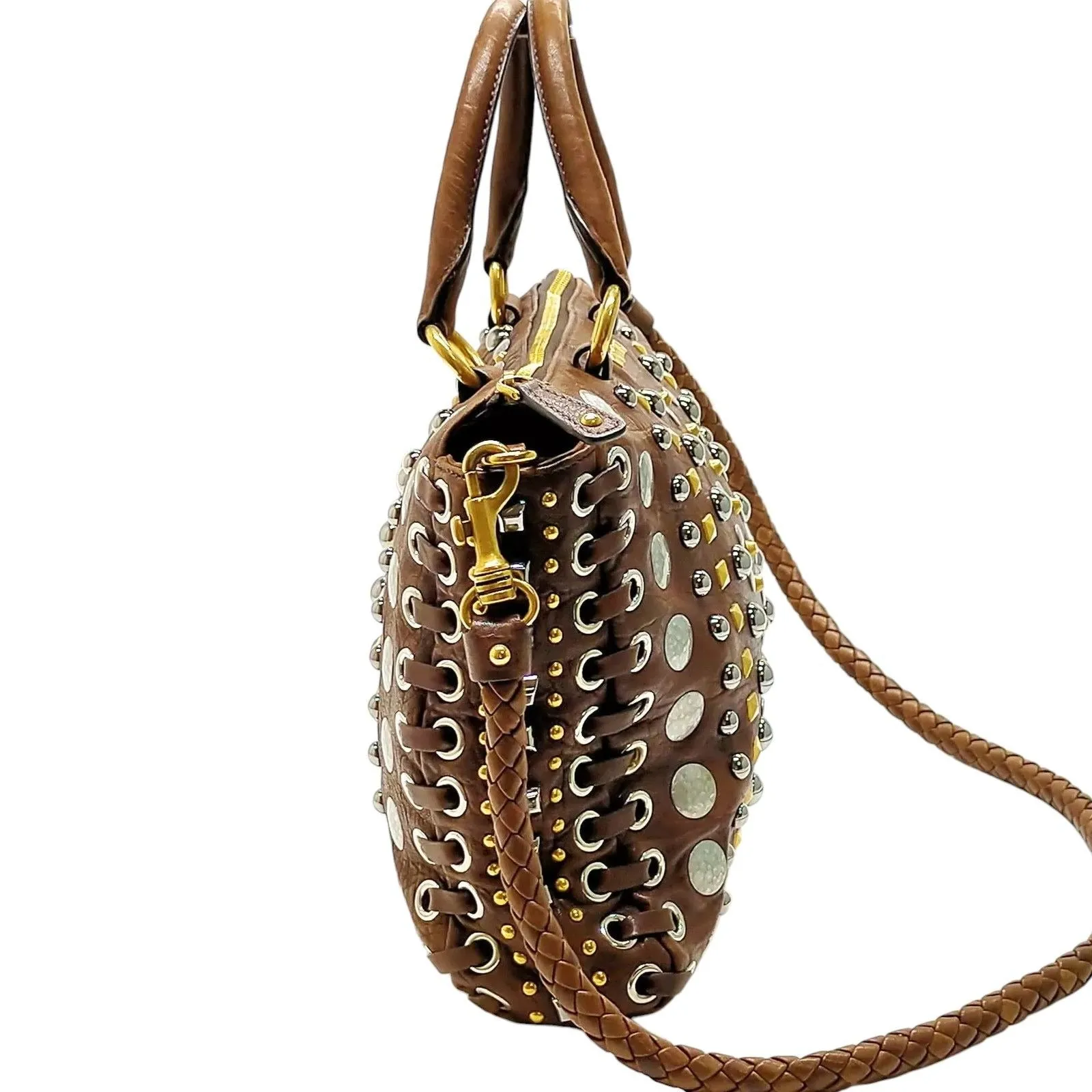 039437AN (S6) Miu Miu Crossbody Bag Brown Leather