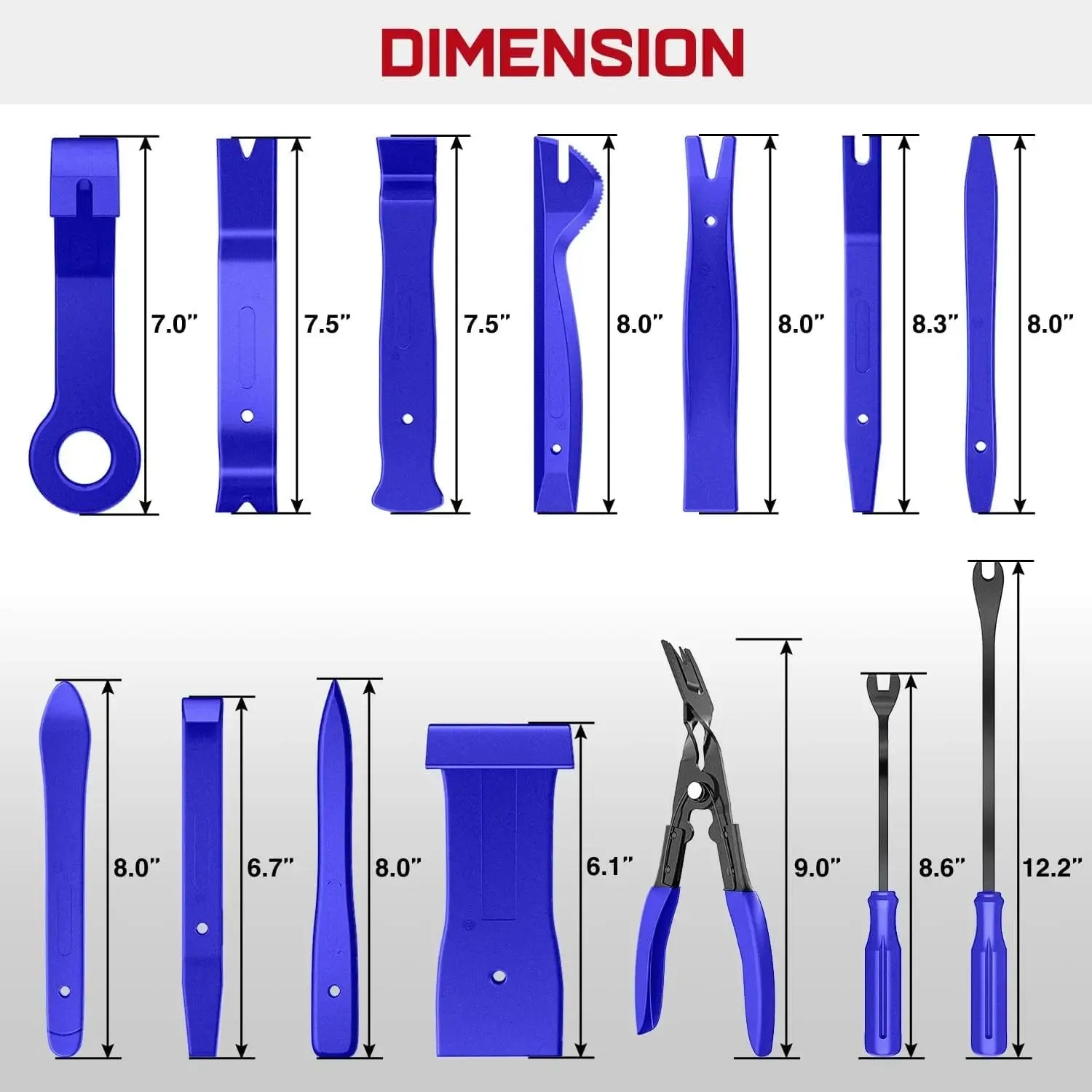 19 Pcs Auto Trim Removal Tool Set Blue