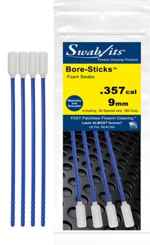 .357/.38cal/9mm 3 in 1 Cleaning Tool Bore-Sticks™ by Swab-its®: 43-0909