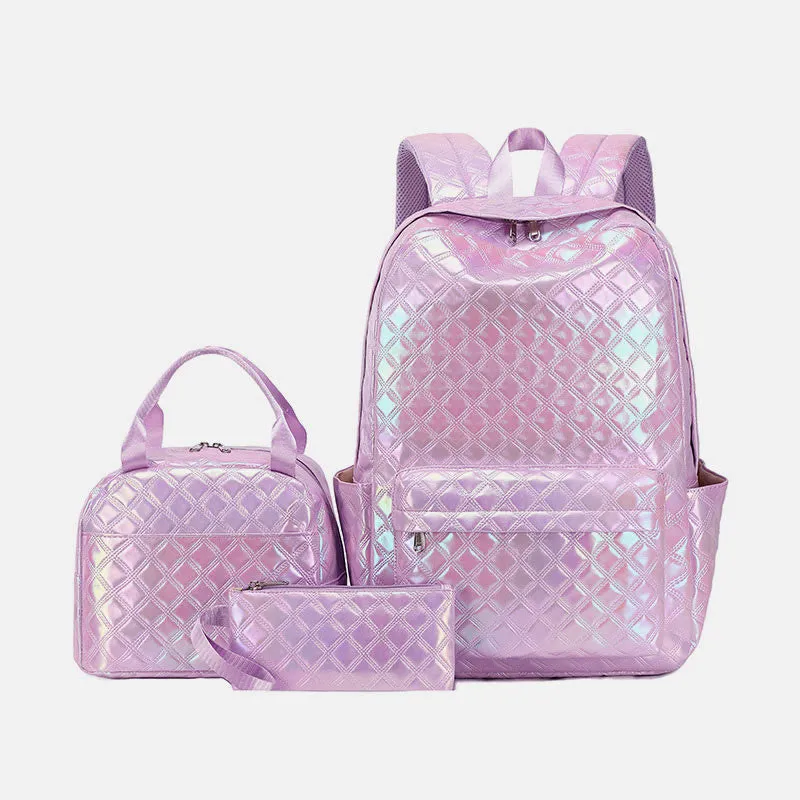 3Pcs Tie-Dye School Bag Set Backpack Lunch Bag Pencil Case
