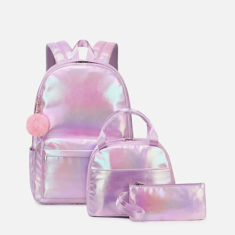 3Pcs Tie-Dye School Bag Set Backpack Lunch Bag Pencil Case