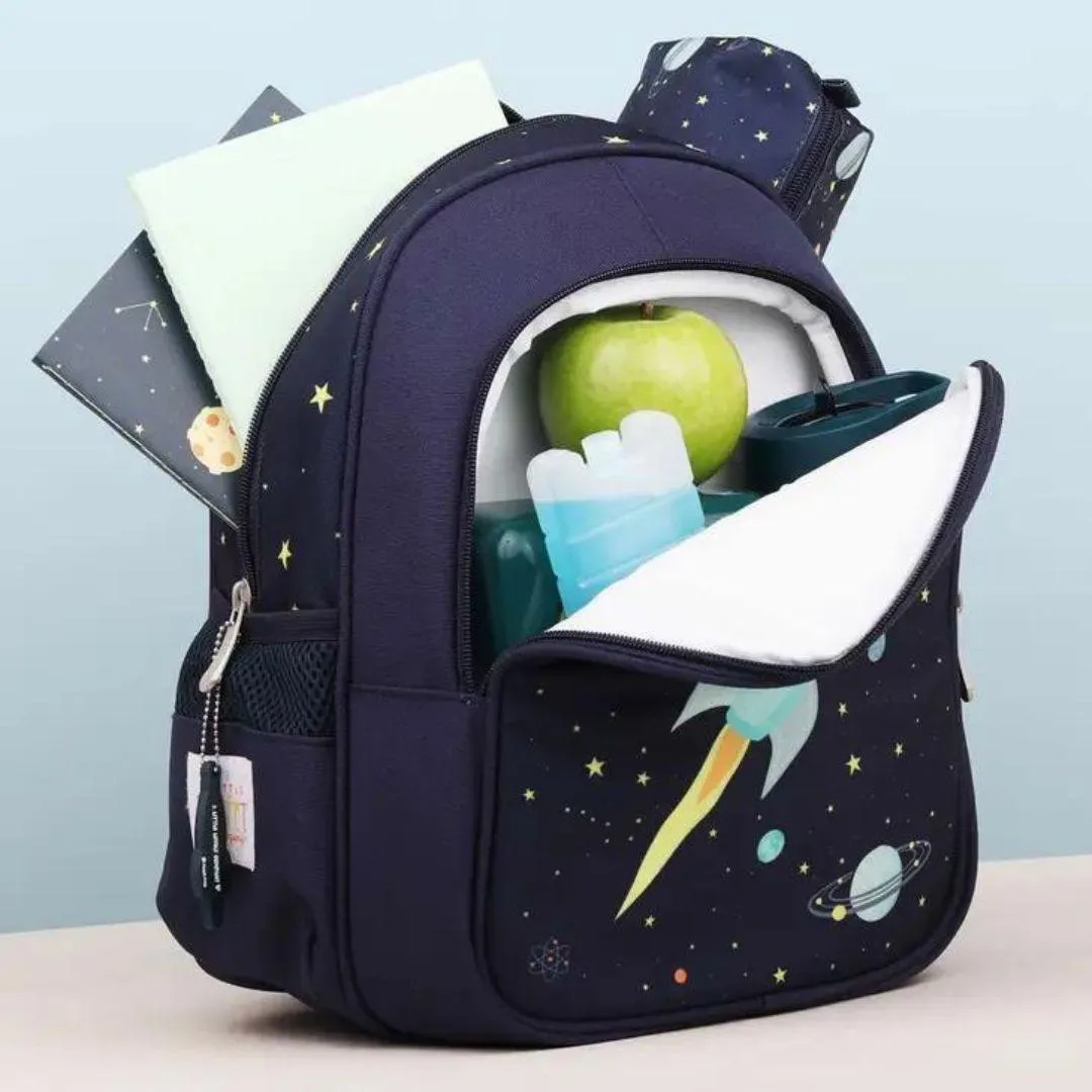 A Little Lovely Company - Backpack with insulated pocket: Space Rocket
