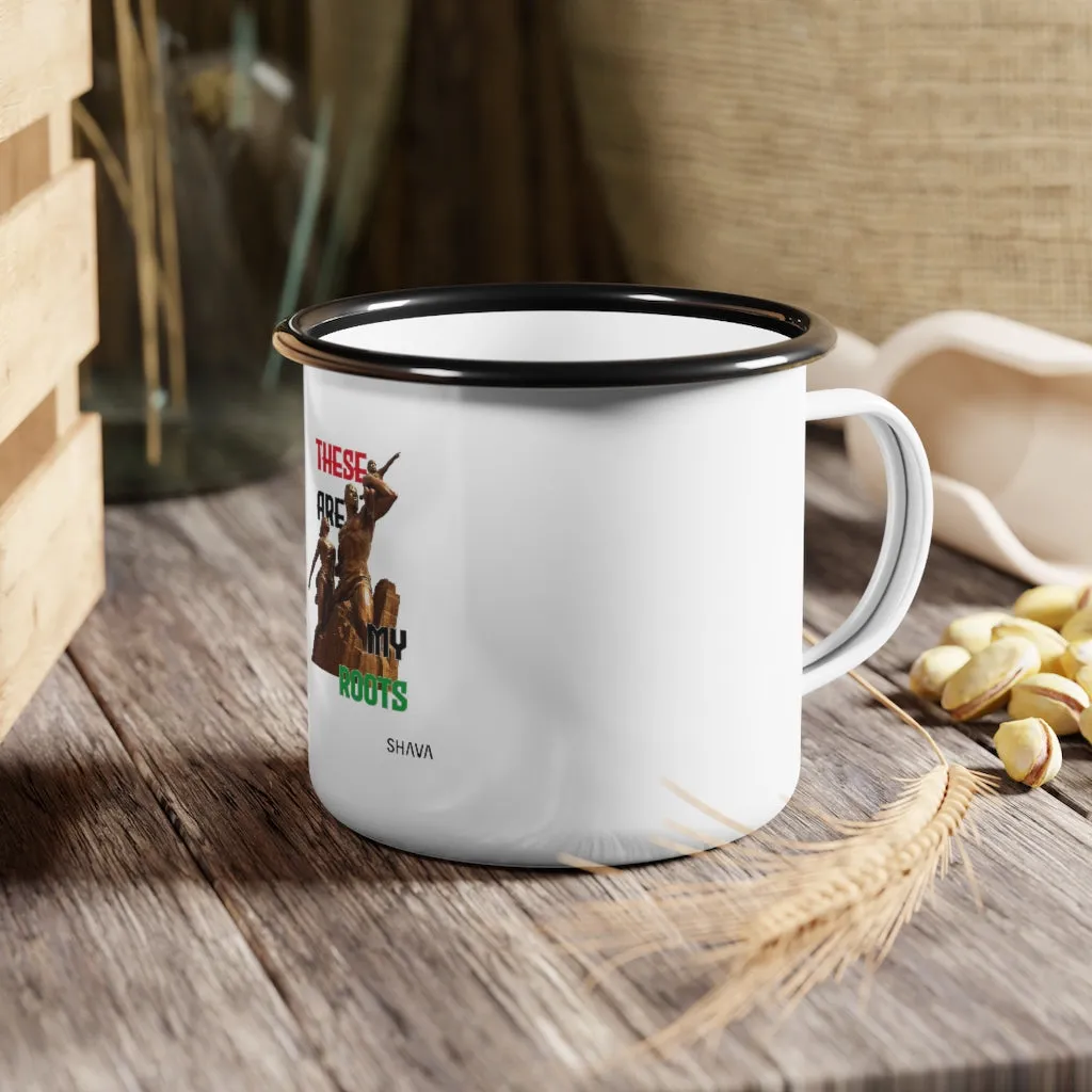 Affirmation Feminist pro choice 12oz Enamel Camping Mug - These are My Roots