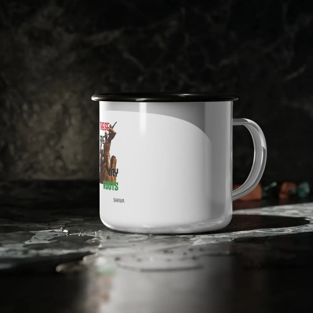 Affirmation Feminist pro choice 12oz Enamel Camping Mug - These are My Roots