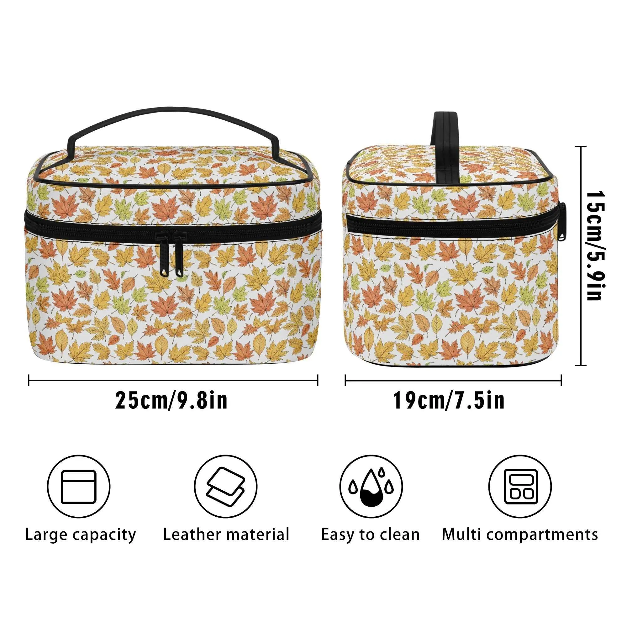 Autumn Leather Cosmetic Bag