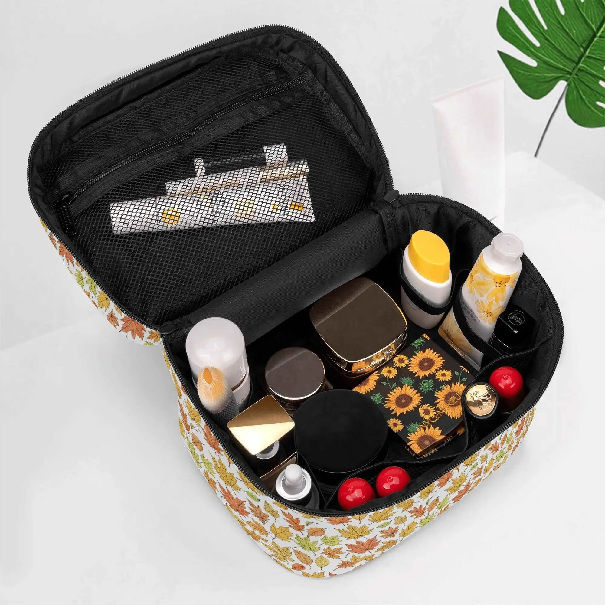 Autumn Leather Cosmetic Bag