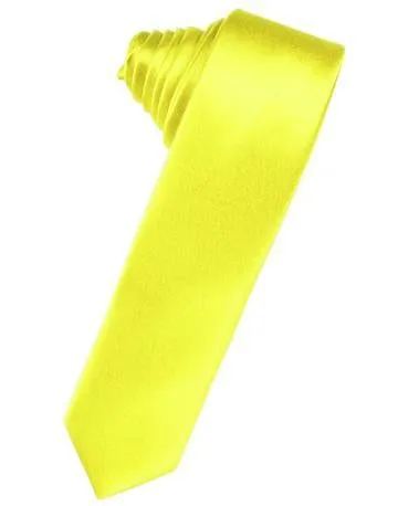 Black Luxury Satin Skinny Necktie