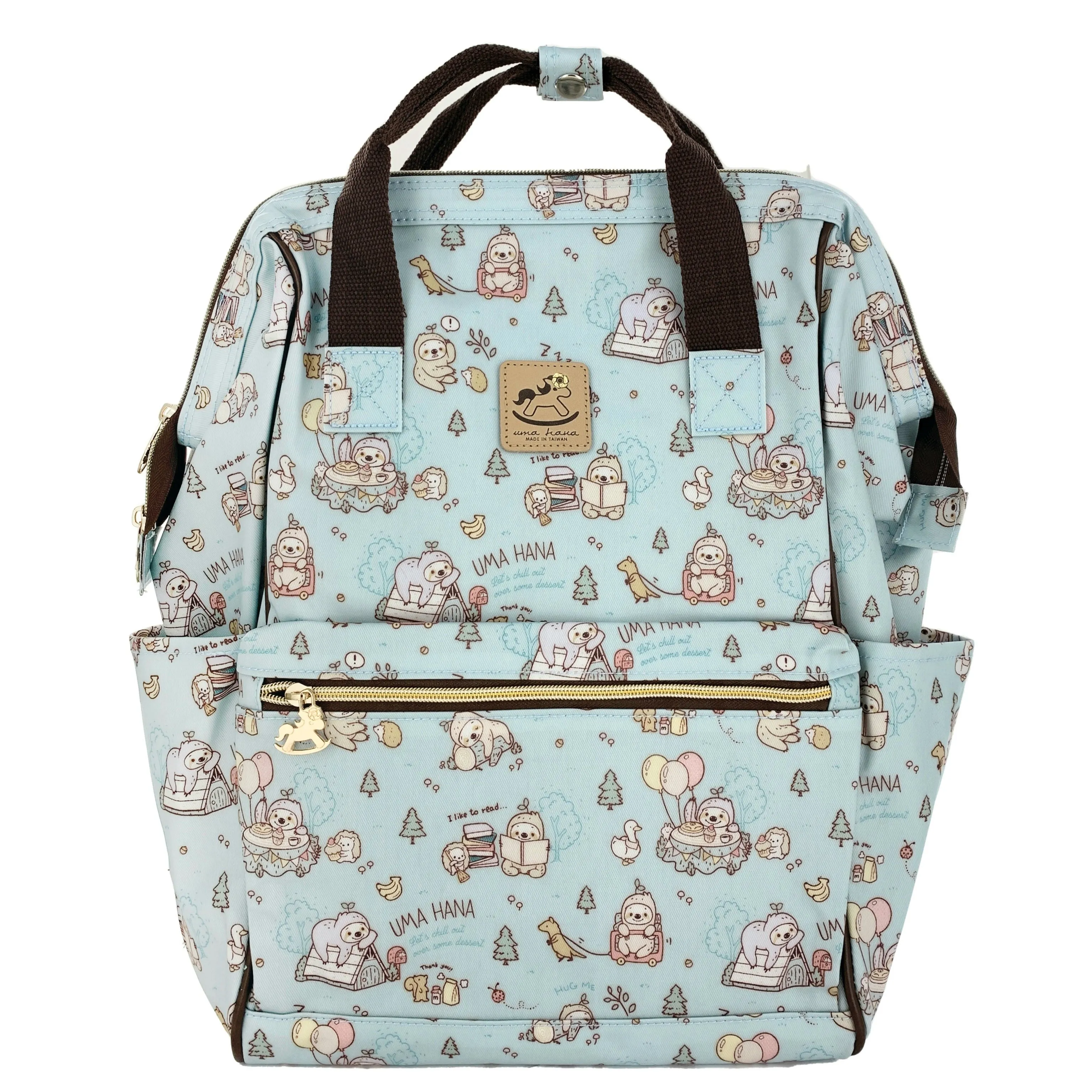 Blue Sloth Large Opening Backpack
