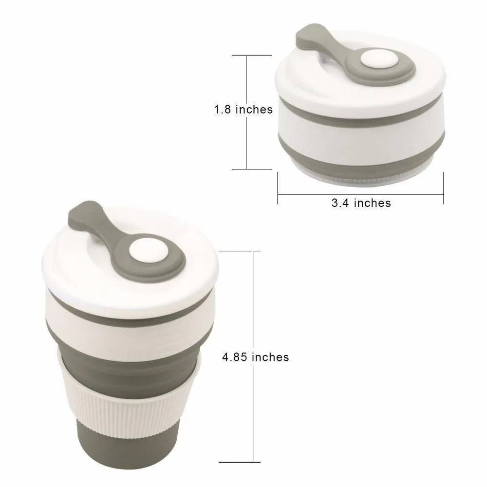 Collapsible BPA FREE Silicone Travel Coffee Mug Cup