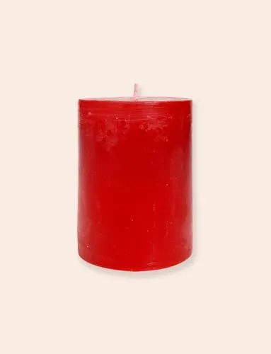 Cylindric Color Candle - 300 GMS. (Red Color/Rose Fragrance)