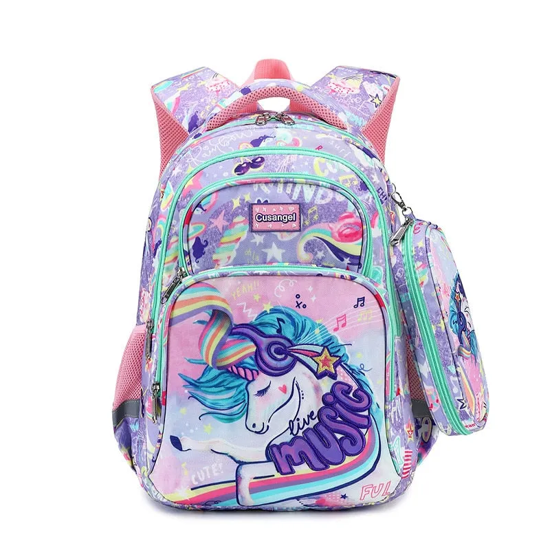 Dinosaur Print Kids Backpack Set with Lunch Box Pencil Case