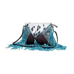 Efferverscence Leather & Hairon Fringe Crossbody Bag