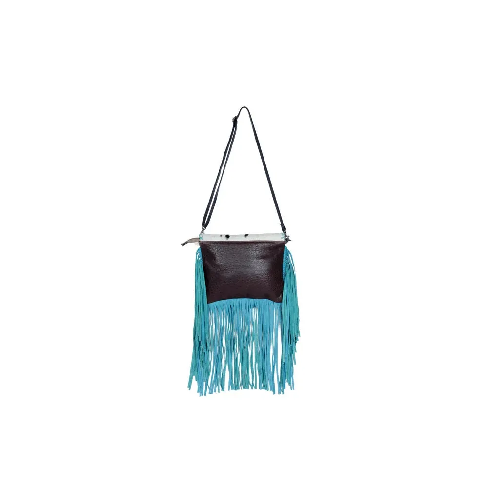 Efferverscence Leather & Hairon Fringe Crossbody Bag
