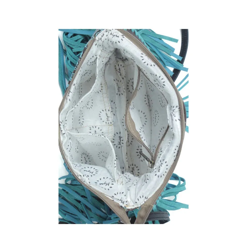 Efferverscence Leather & Hairon Fringe Crossbody Bag