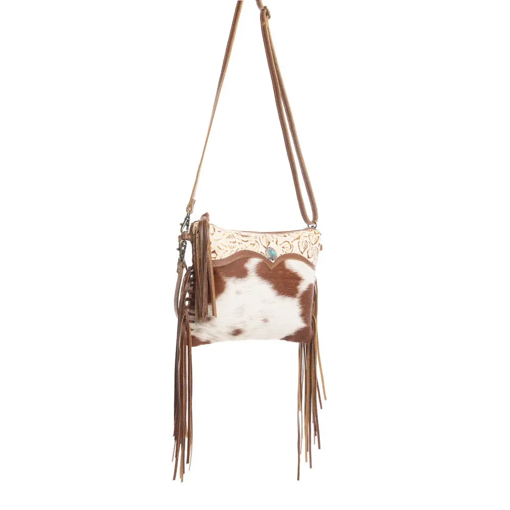 Gems Mesa Crossbody Fringe & Hairon Bag