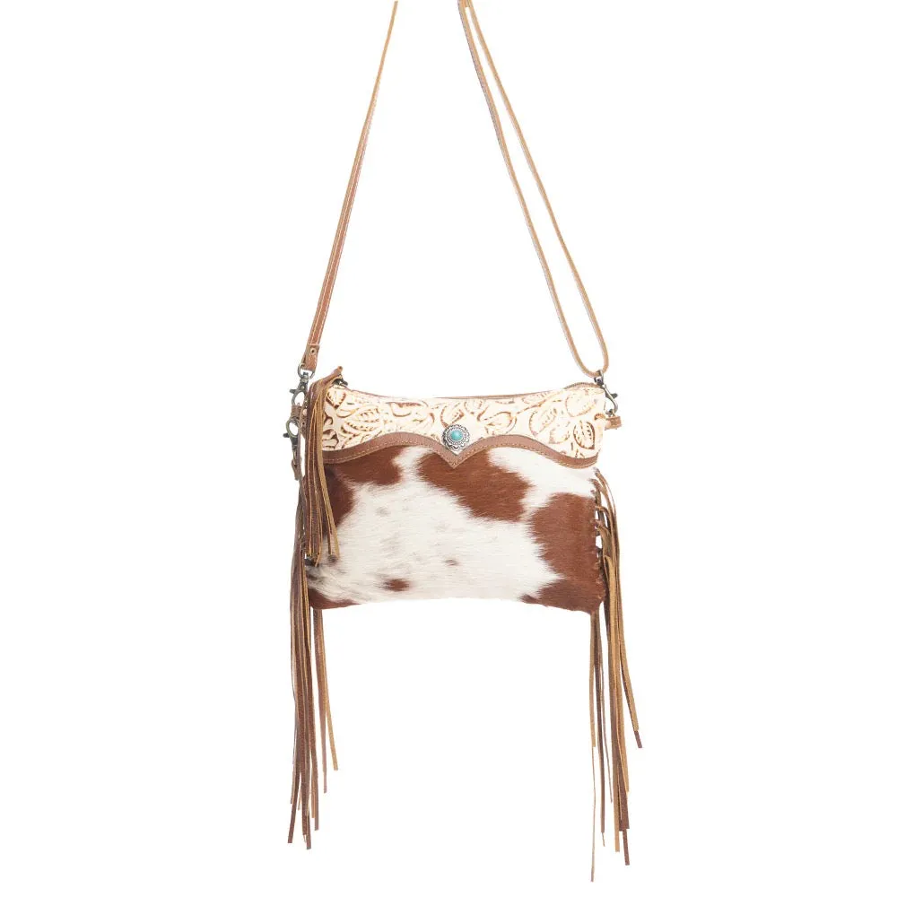 Gems Mesa Crossbody Fringe & Hairon Bag