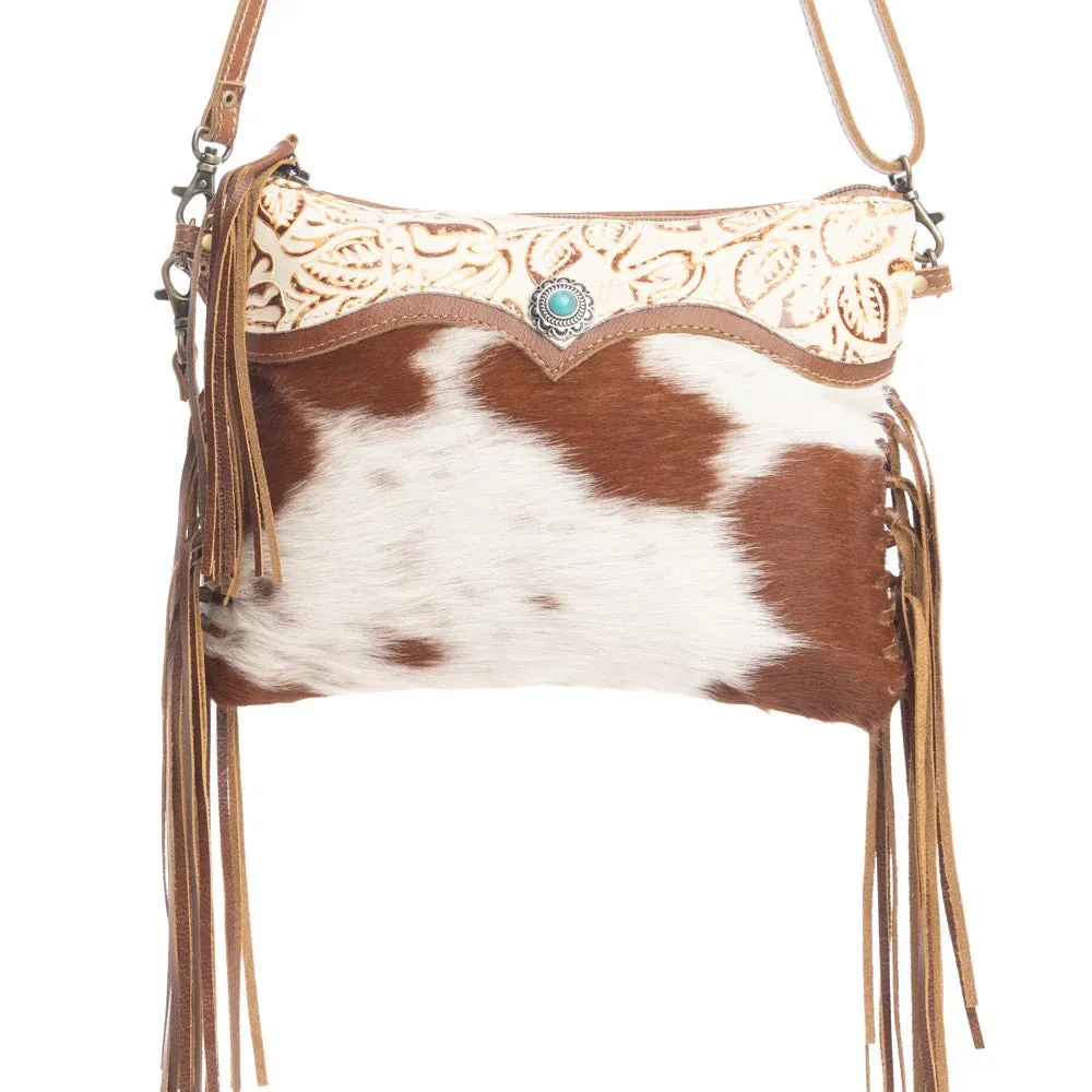 Gems Mesa Crossbody Fringe & Hairon Bag