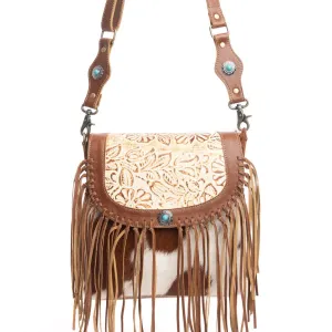 Gems Mesa Leather & Hairon Fringe Bag