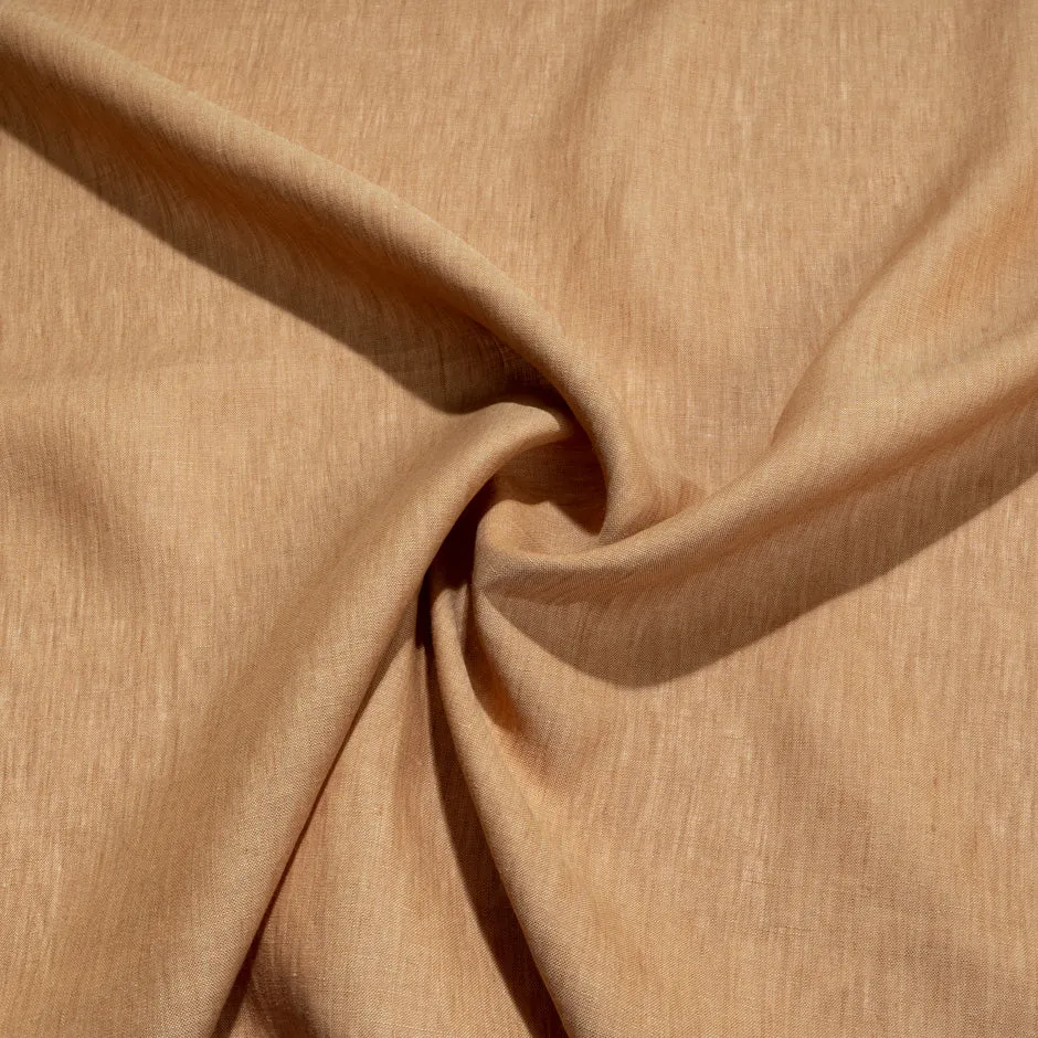 Ginger Spice Plain Italian Pure Linen