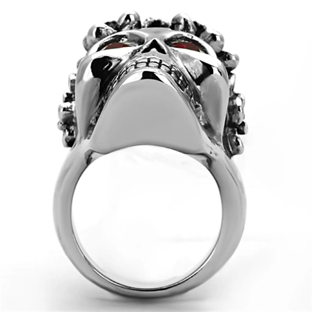 High polished (no plating) Stainless Steel Ring with Top Grade Crystal in Siam for Women Style TK1117