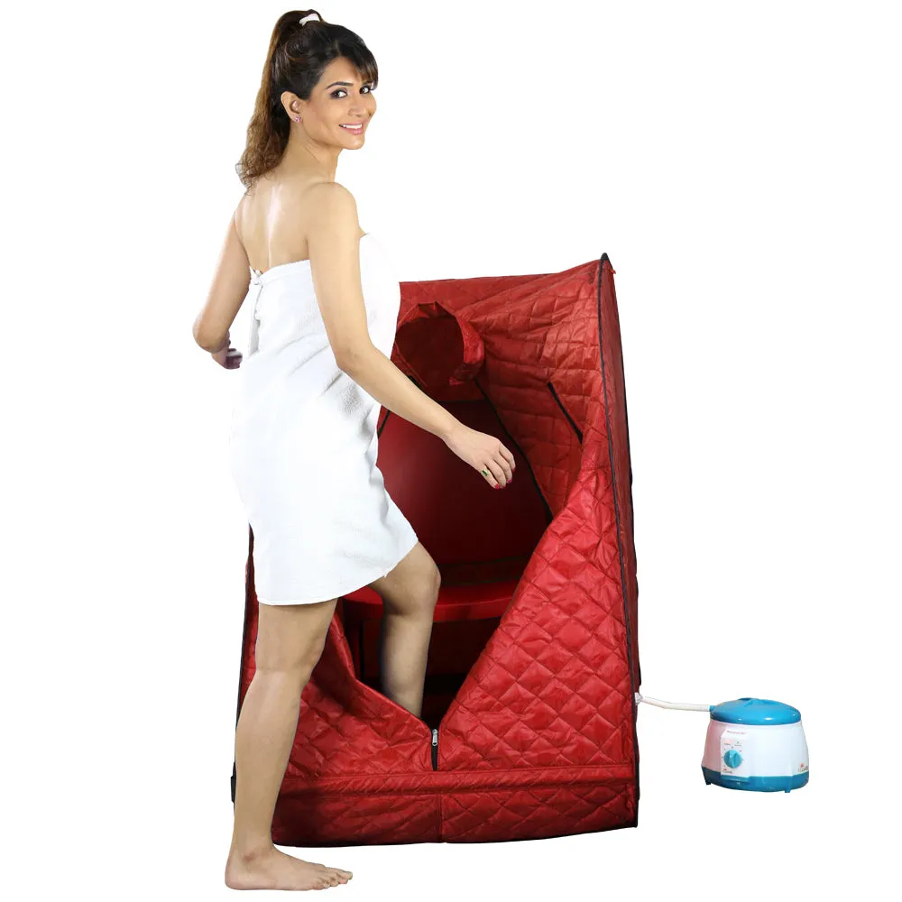 Kawachi Portable Steam Sauna Bath Panchkarma Swedan Machine for Health and Beauty Spa at Home Red I76-Red