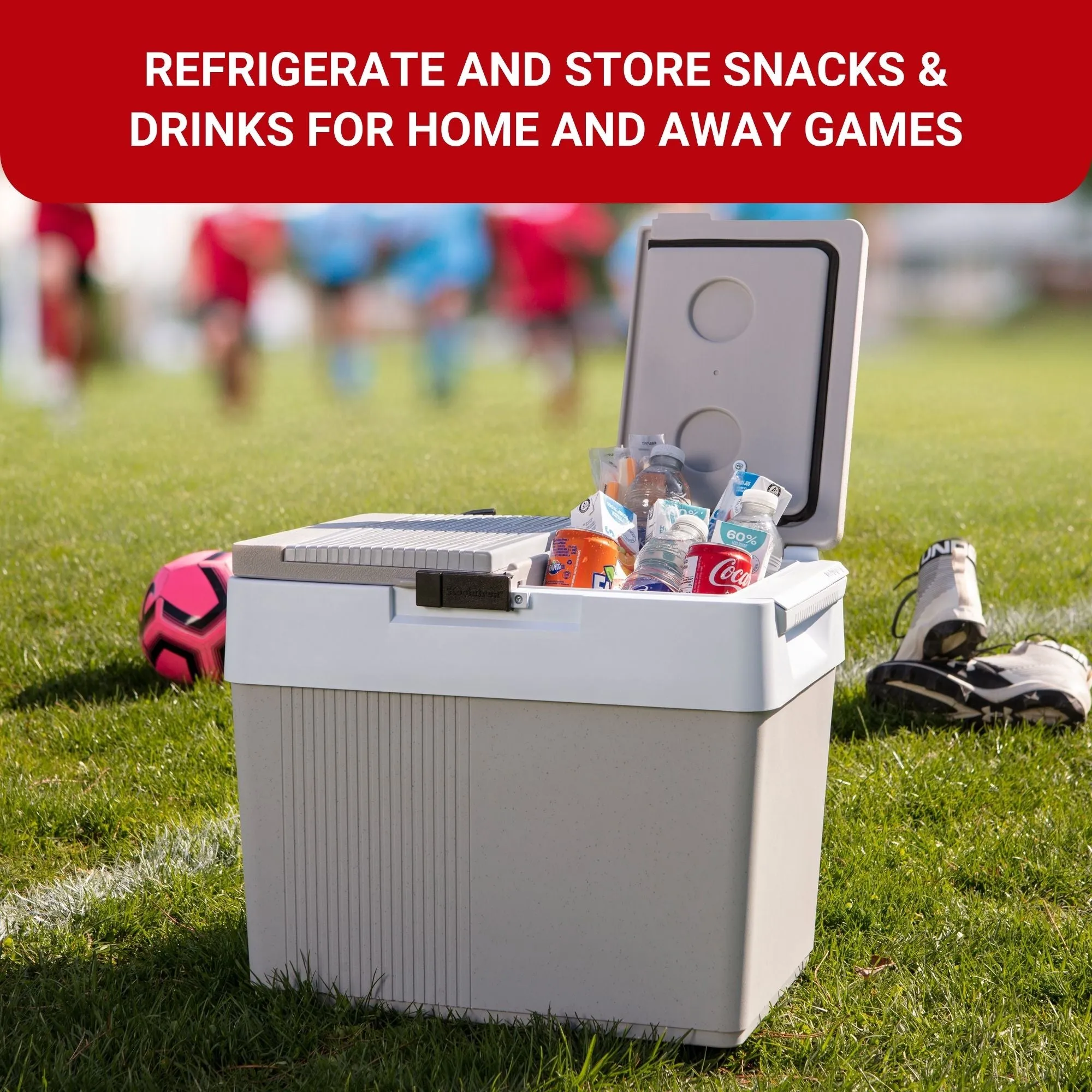 Koolatron 12V Electric Cooler/Warmer, 31L (33qt) Thermoelectric Car Fridge, Dual Opening, 12 Volt DC Connection, Plug In Iceless Portable Refrigerator, For Work Travel Vehicle Truck RV, Gray