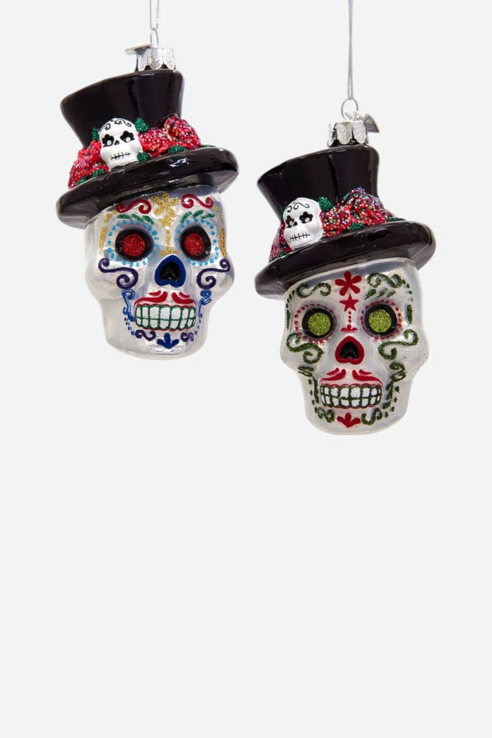 Kurt S. Adler Noble Gems Skeleton Head Ornament in Blue