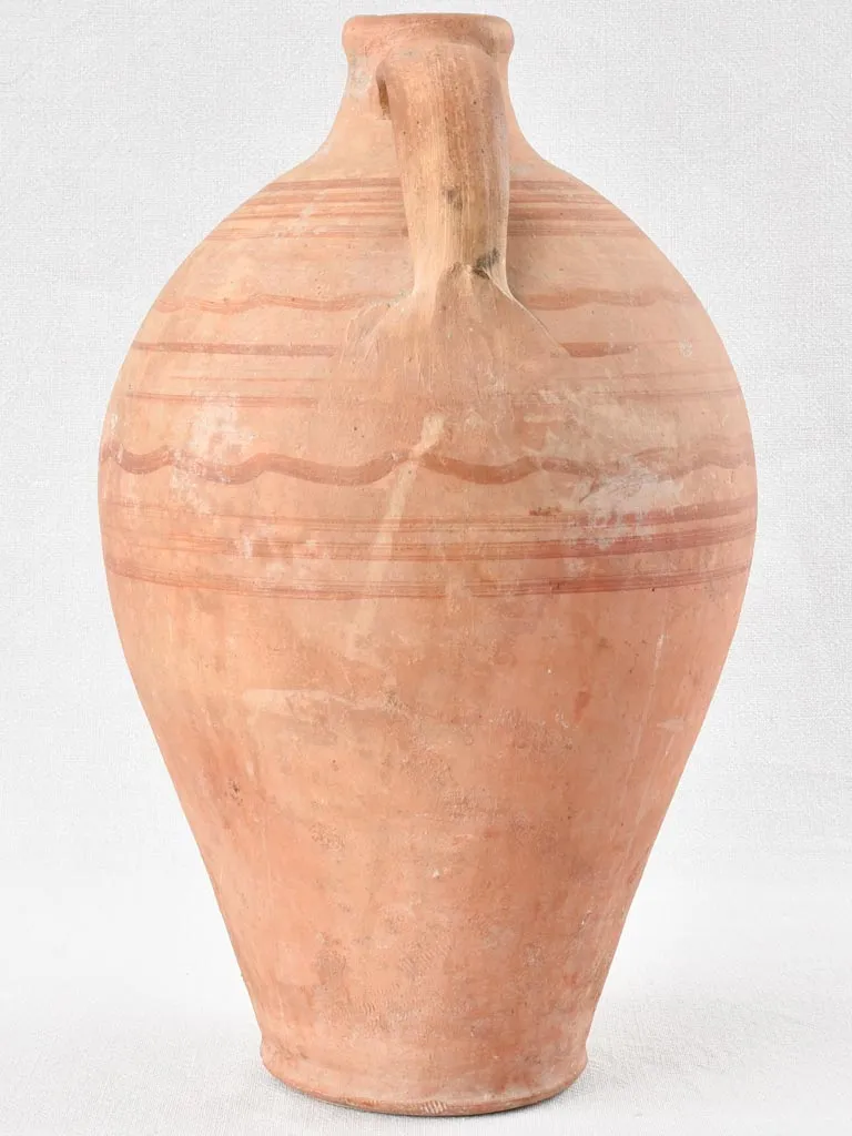 Large Spanish water pitcher with painted decoration 17"
