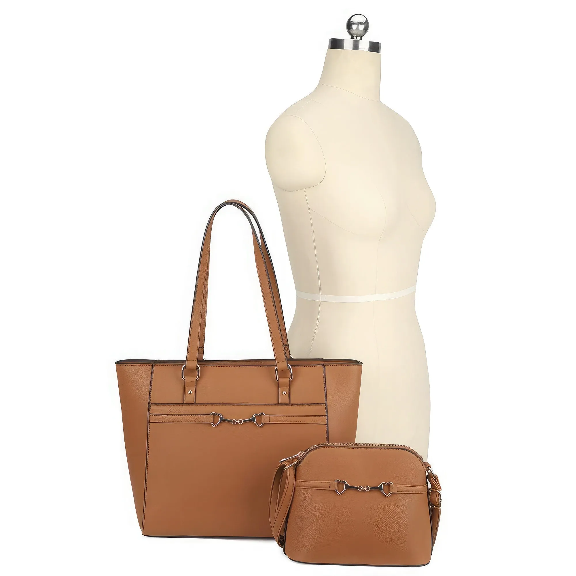 Matching Shoulder Tote Bag With Crossbody Set