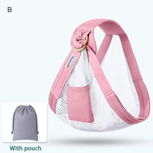 Mesh Fabric Baby Wrap and Infant Sling Carrier for Newborns and Nursing Cover, Supports up to 130 lbs (0-36M)