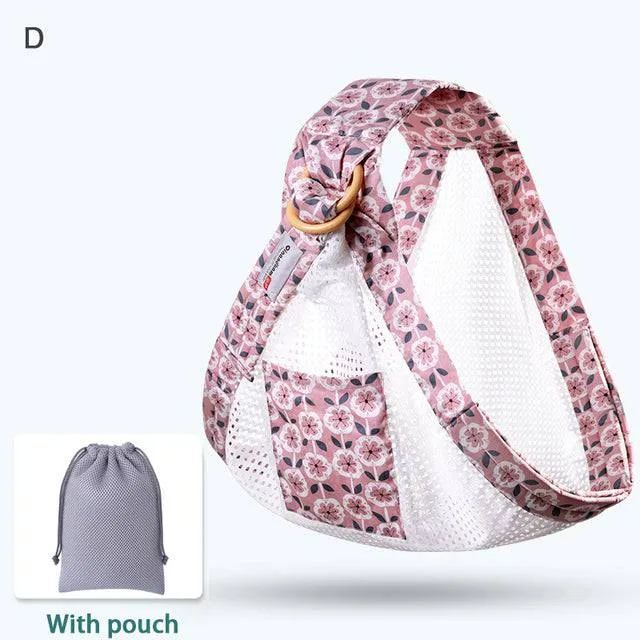 Mesh Fabric Baby Wrap and Infant Sling Carrier for Newborns and Nursing Cover, Supports up to 130 lbs (0-36M)