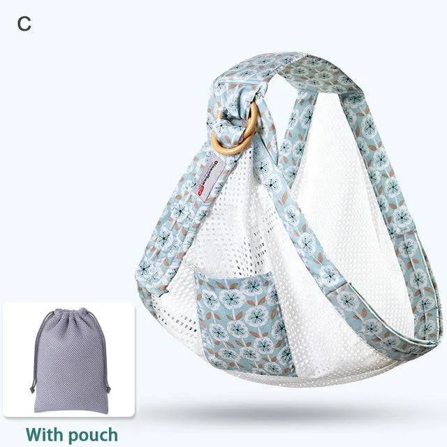 Mesh Fabric Baby Wrap and Infant Sling Carrier for Newborns and Nursing Cover, Supports up to 130 lbs (0-36M)