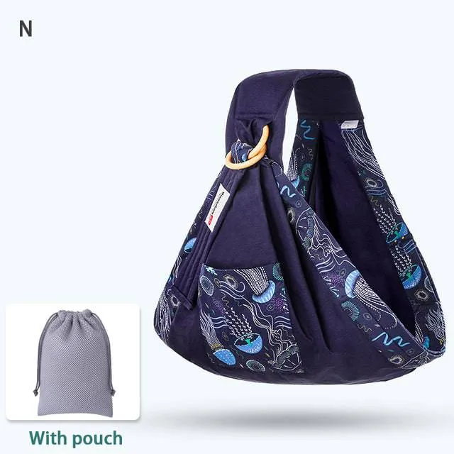 Mesh Fabric Baby Wrap and Infant Sling Carrier for Newborns and Nursing Cover, Supports up to 130 lbs (0-36M)