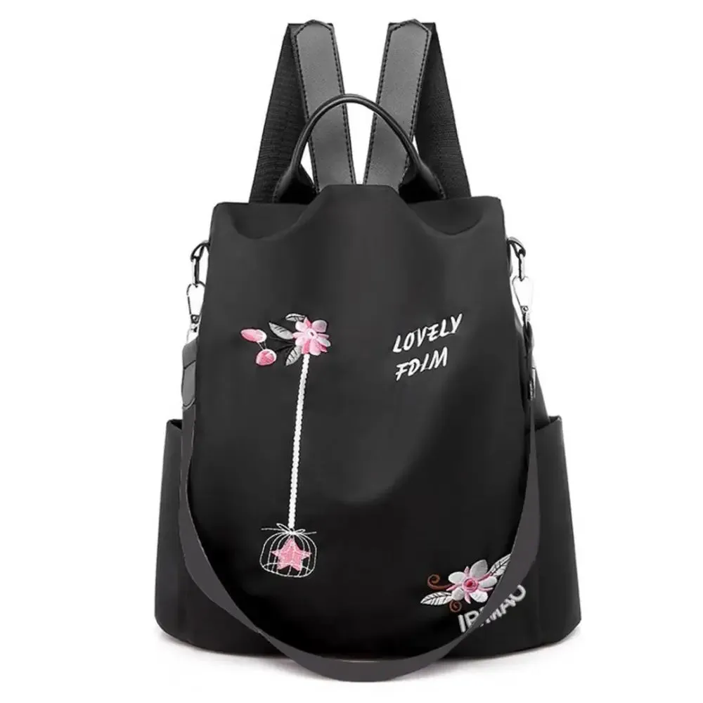 New Flower Embroidered Artistic National Style Oxford Large Capacity Womens Bag Generation Backpack
