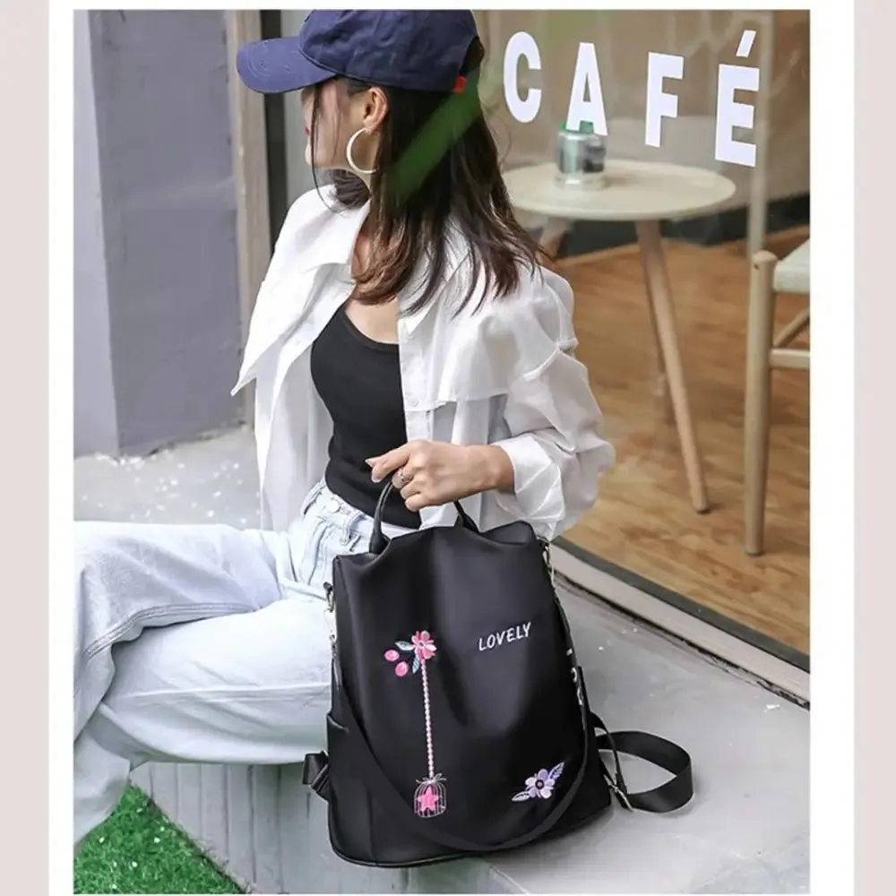 New Flower Embroidered Artistic National Style Oxford Large Capacity Womens Bag Generation Backpack