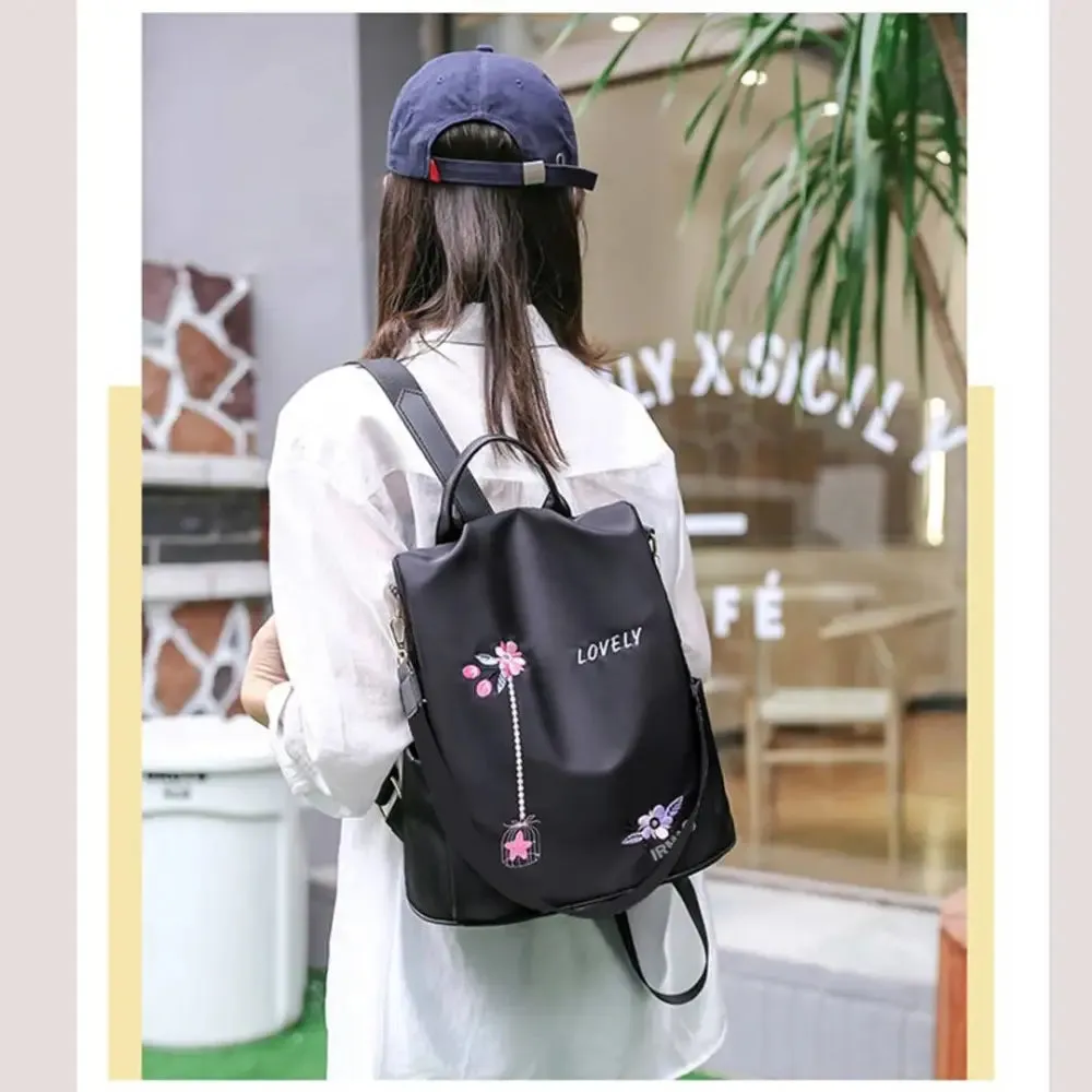 New Flower Embroidered Artistic National Style Oxford Large Capacity Womens Bag Generation Backpack