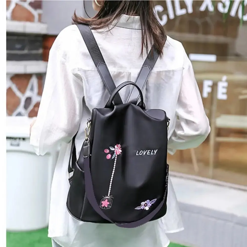 New Flower Embroidered Artistic National Style Oxford Large Capacity Womens Bag Generation Backpack