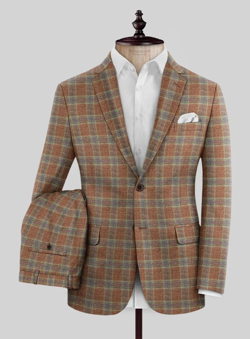Noble Camila Check Wool Silk Linen Suit