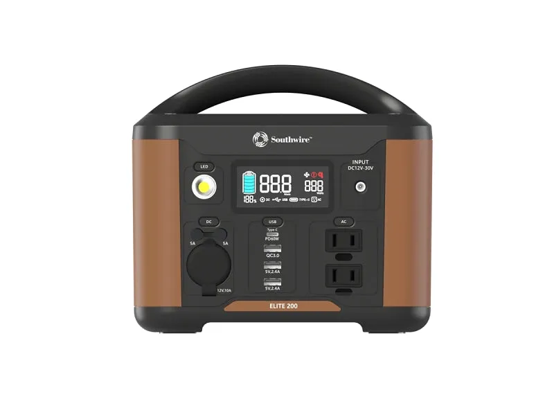 Southwire Elite 200 53250 Portable Power Station, 12 V :EA: QUANTITY: 1