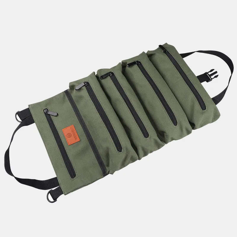 Tool Roll Bag Organizer Heavy Duty Tool Handbag with 5 Tool Pouches