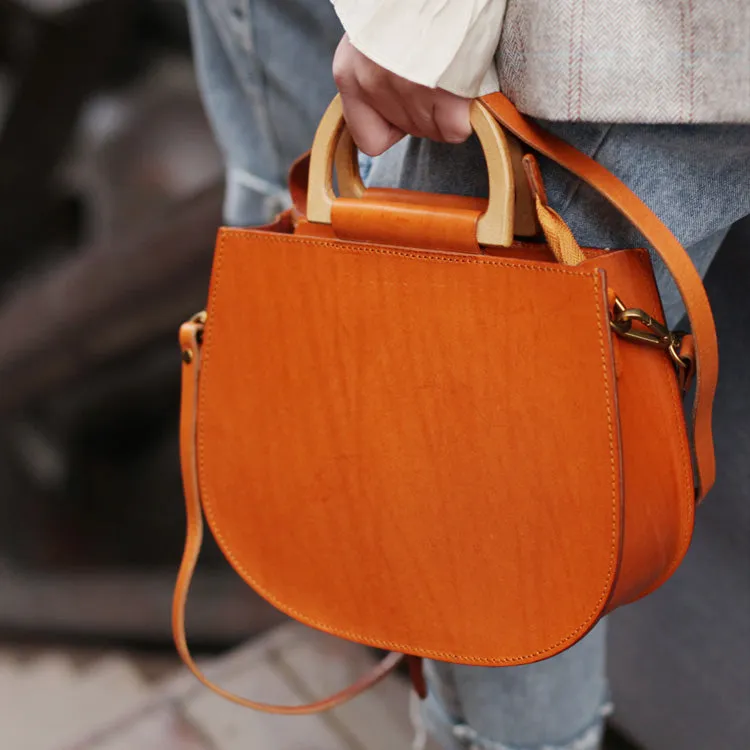 Vintage Women's Small Real Leather Crossbody Handbags Over the Shoulder Purse for Women