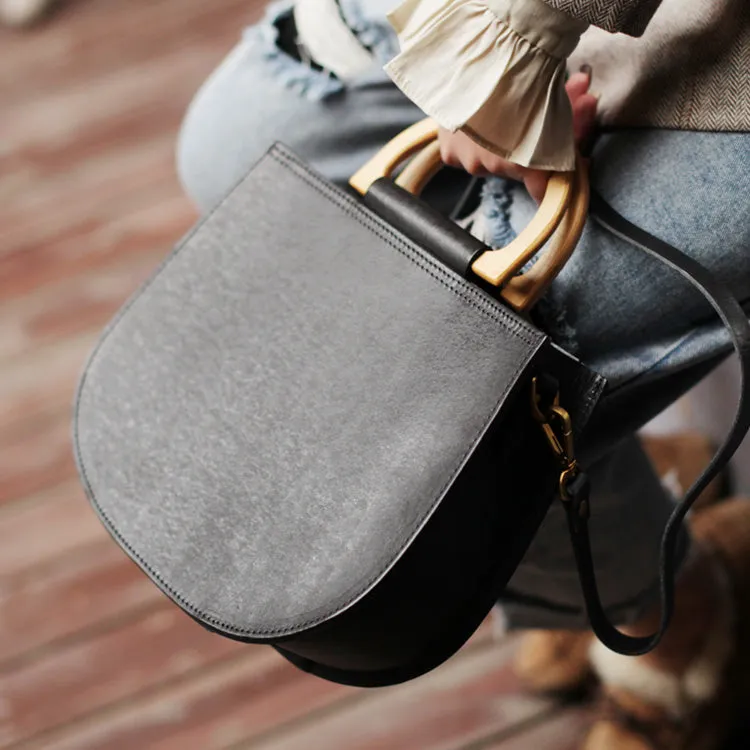 Vintage Women's Small Real Leather Crossbody Handbags Over the Shoulder Purse for Women