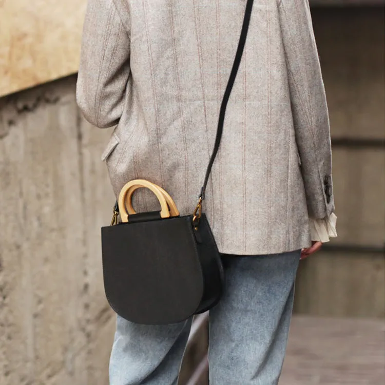 Vintage Women's Small Real Leather Crossbody Handbags Over the Shoulder Purse for Women