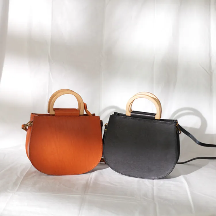 Vintage Women's Small Real Leather Crossbody Handbags Over the Shoulder Purse for Women