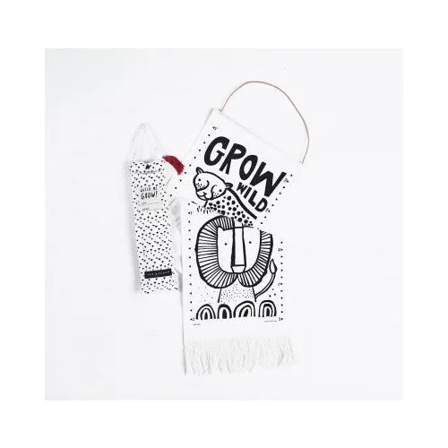 Wee Gallery organic canvas growth chart - safari